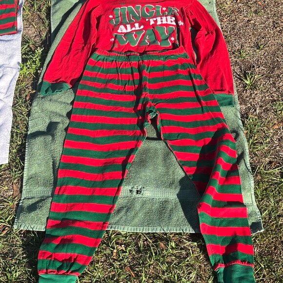 Carters 3 sets of pajama's!  'Jingle all the way' Adult, Child, and size 6 - Picture 3 of 15